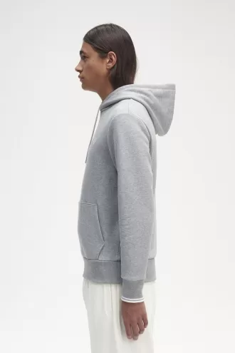 Tipped Hooded Herren-Sweatshirt Grau