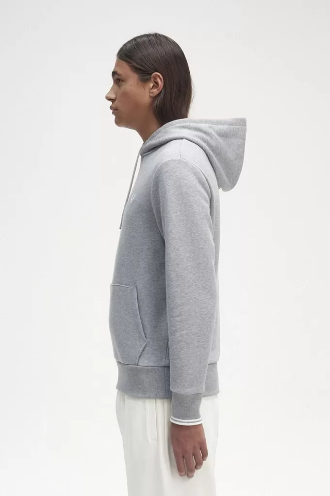 Tipped Hooded Herren-Sweatshirt Grau