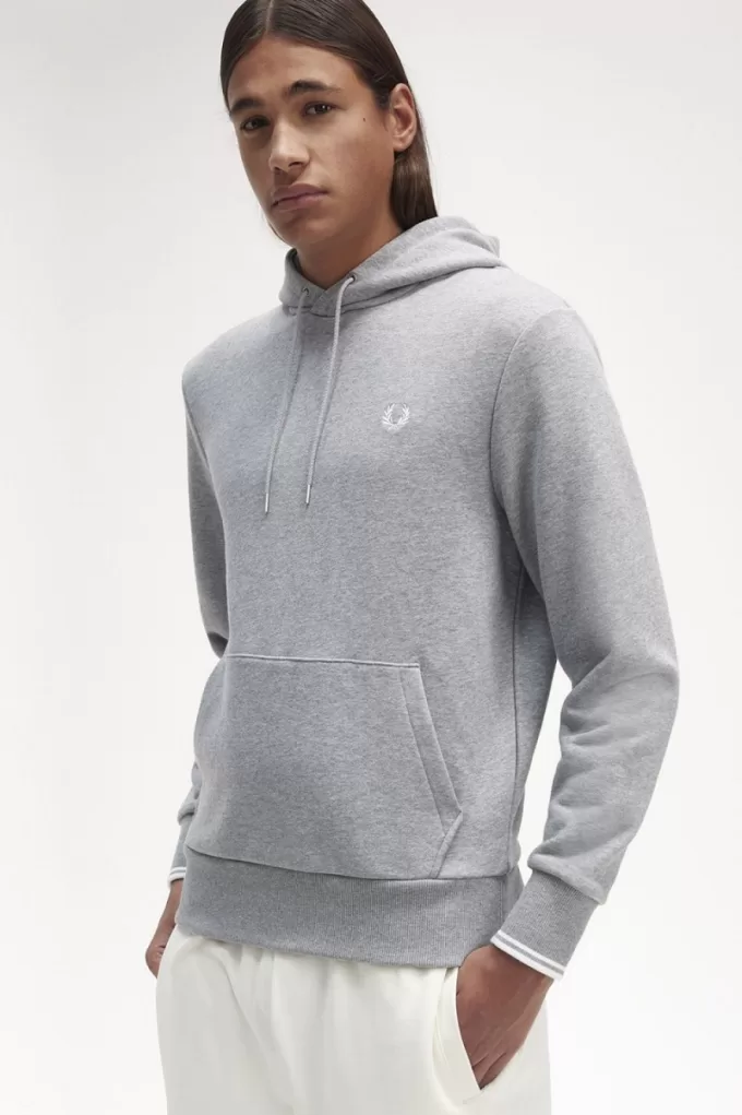 Tipped Hooded Herren-Sweatshirt Grau