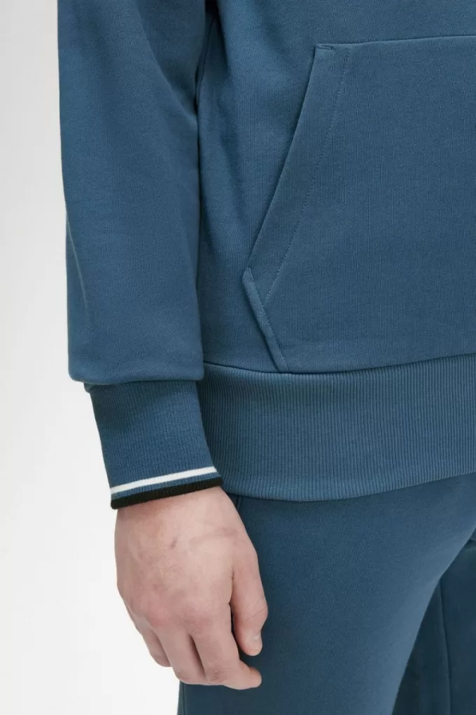 Tipped Hooded Herren-Sweatshirt Mitternachtsblau