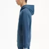 Tipped Hooded Herren-Sweatshirt Mitternachtsblau Hellaqua