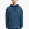 Tipped Hooded Herren-Sweatshirt Mitternachtsblau Hellaqua