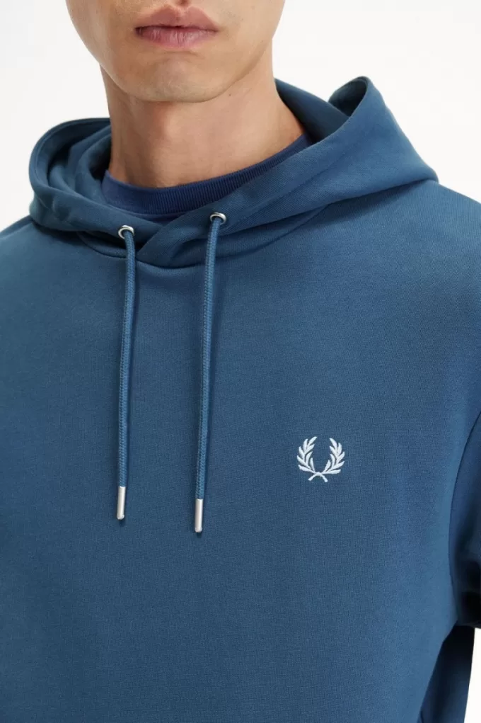 Tipped Hooded Herren-Sweatshirt Mitternachtsblau Hellaqua