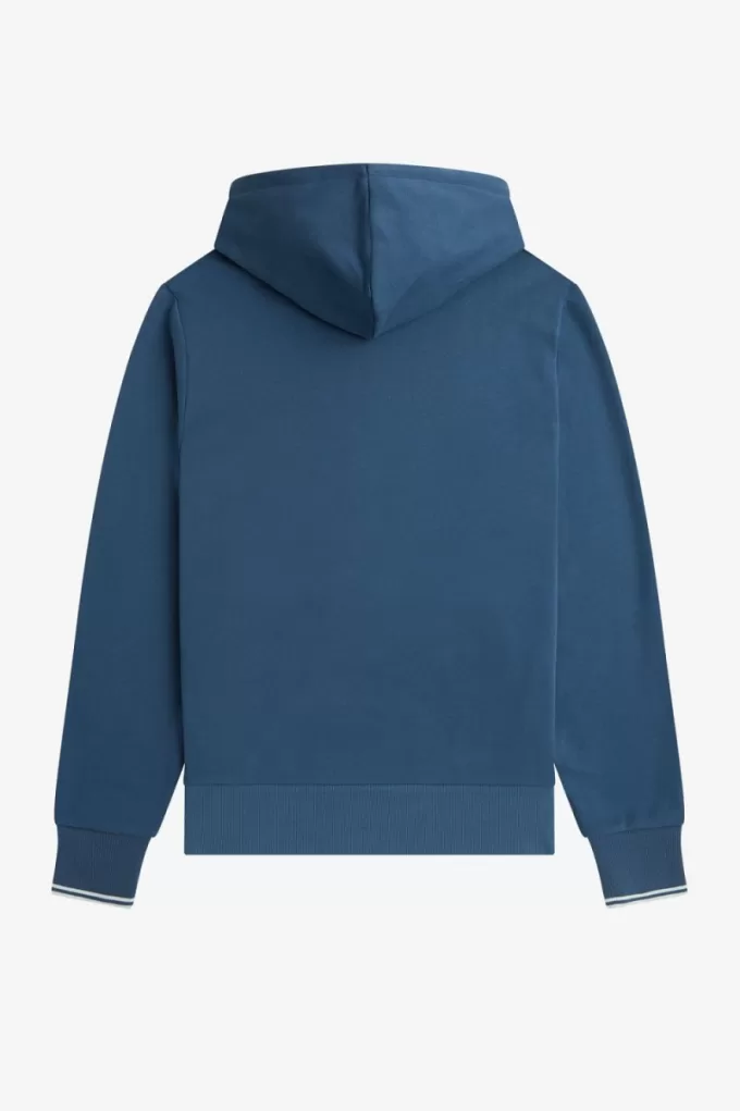 Tipped Hooded Herren-Sweatshirt Mitternachtsblau Hellaqua