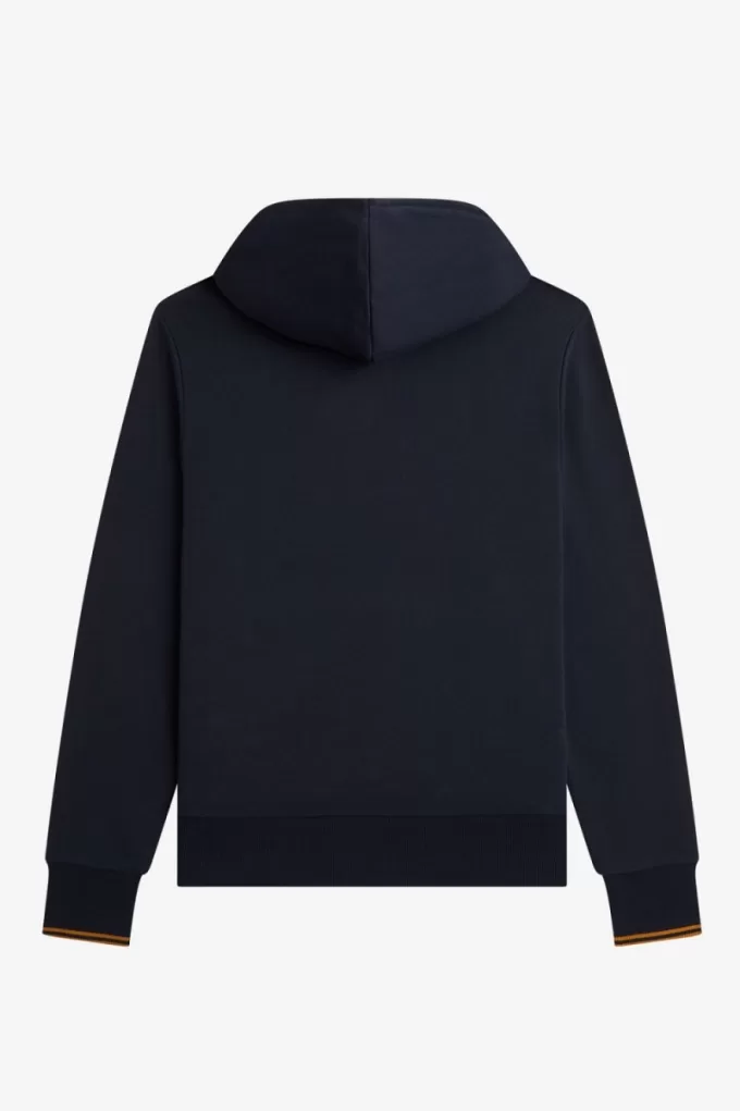 Tipped Hooded Herren-Sweatshirt Navy Dark Coffee