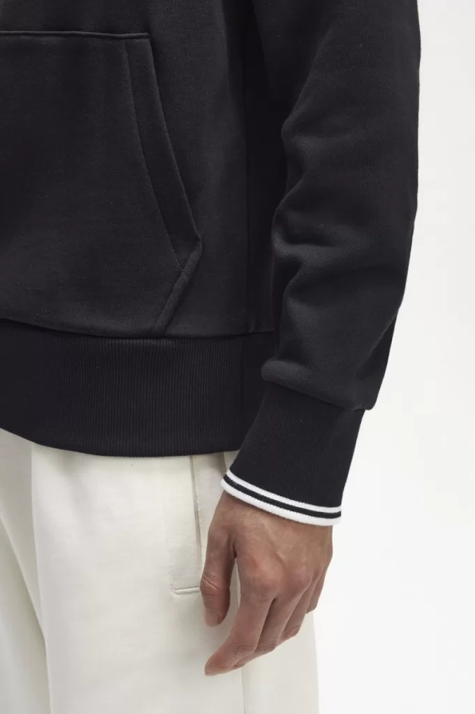 Tipped Hooded Herren-Sweatshirt Schwarz