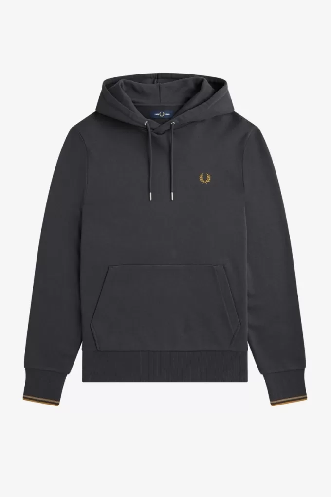 Tipped Hooded Herren Sweatshirts Anchor Grey Dark Coffee