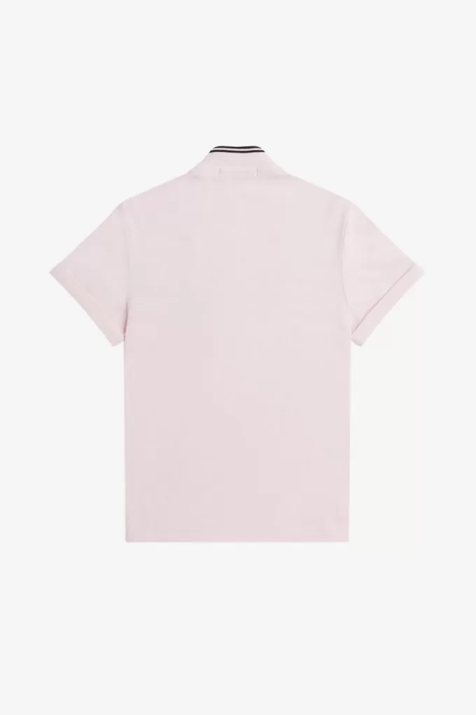 Tipped Piqué Damen-Poloshirt in Milchrosa