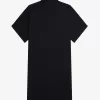 Tipped Piqué Shirt Damenkleid Schwarz