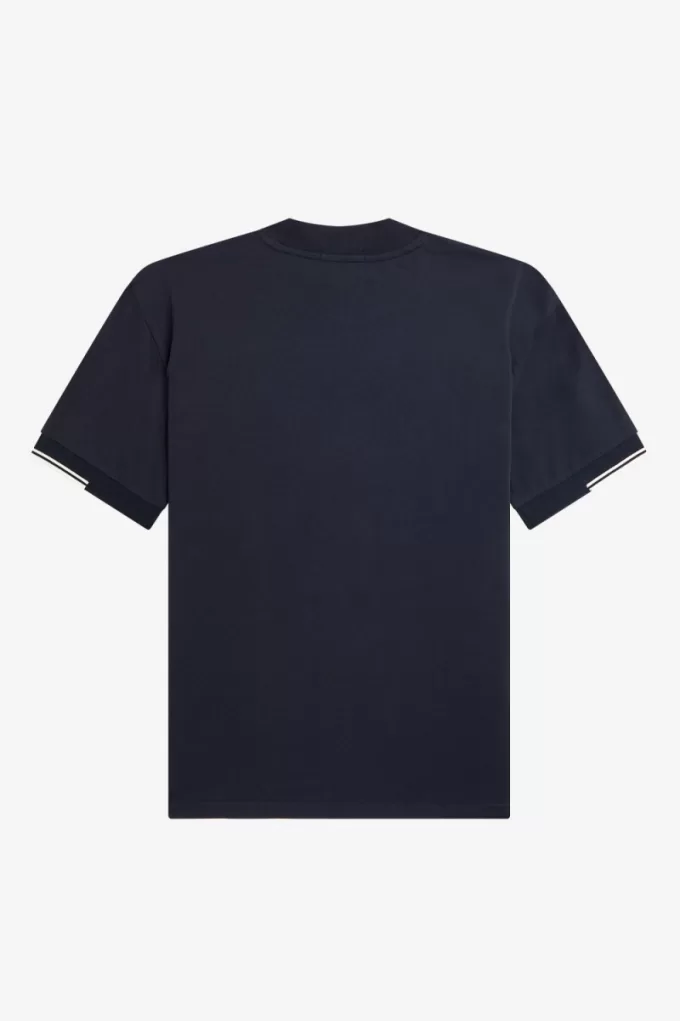 Tipped Sleeve Herren-T-Shirt, Marineblau