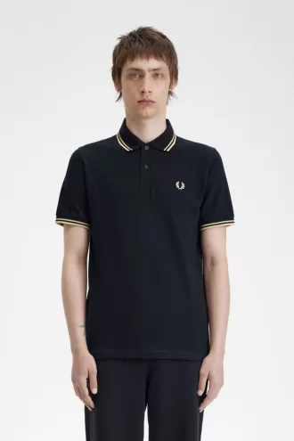 Tokyo M12 Herren Poloshirt Schwarz Champagner