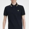Tokyo M12 Herren Poloshirt Schwarz Champagner