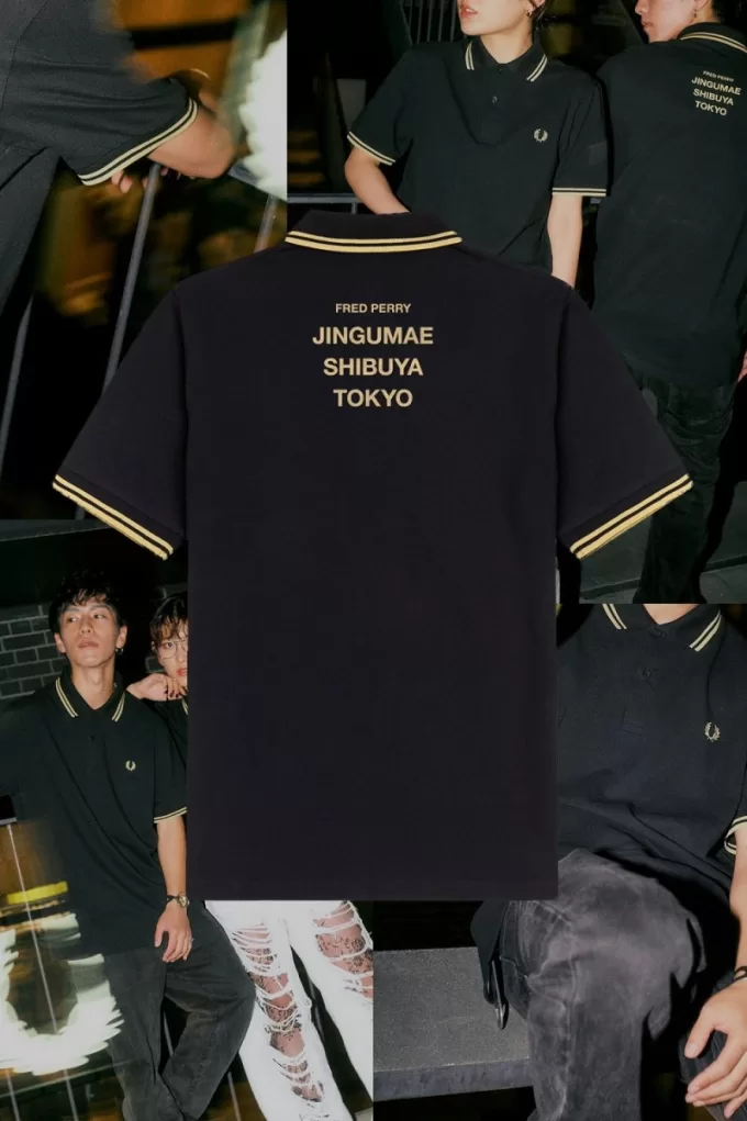 Tokyo M12 Herren Poloshirt Schwarz Champagner