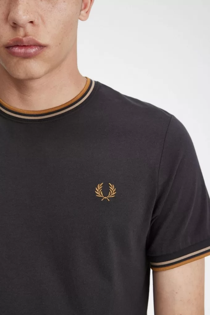 Twin Tipped Herren T-Shirt Anchor Grey Green Dark Coffee