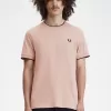 Twin Tipped Herren T-Shirt Dark Pink Dusty Rose Black