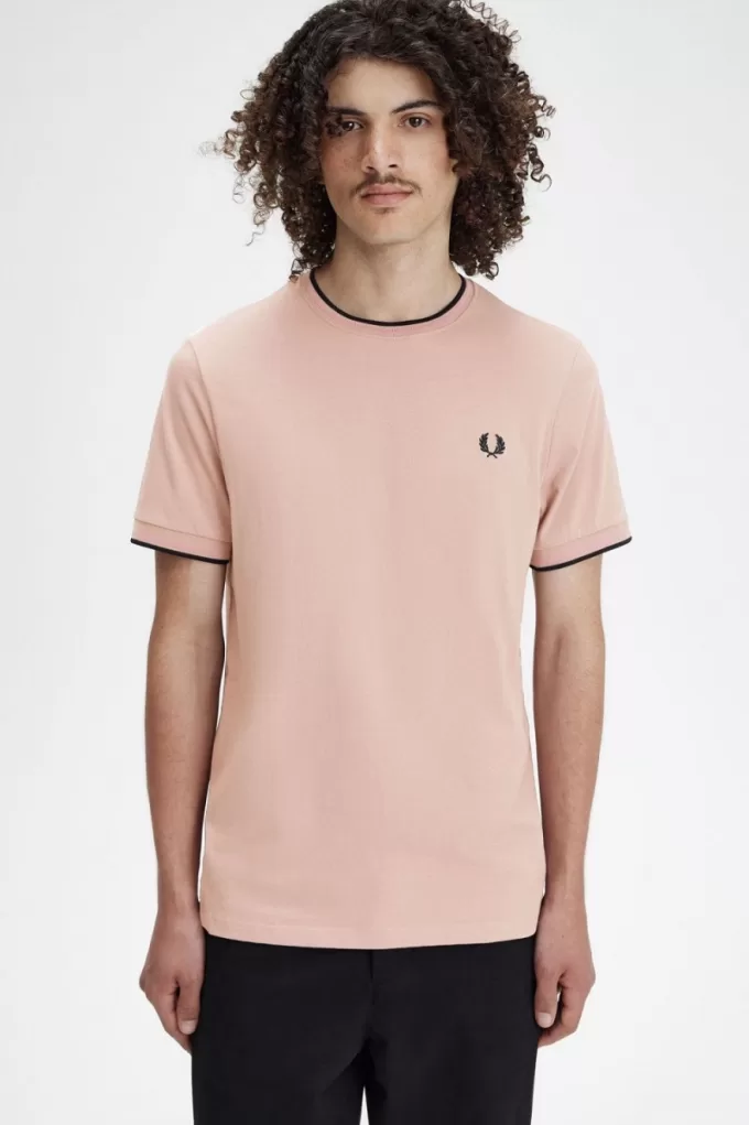 Twin Tipped Herren T-Shirt Dark Pink Dusty Rose Black