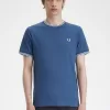 Twin Tipped Herren T-Shirt Mitternachtsblau Beige Hell Aqua