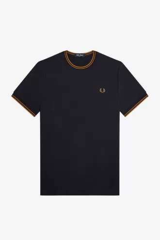 Twin Tipped Herren T-Shirt Navy Dark Coffee