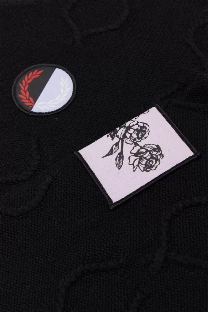 Übergroßer Laurel Wreath Herrenpullover Schwarz