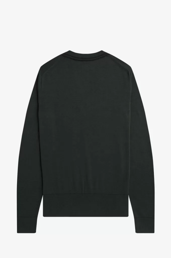 V-Ausschnitt Herrenpullover Nachtgrün