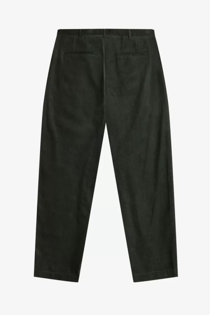 Waffle Cord Tapered Herrenhose Nachtgrün