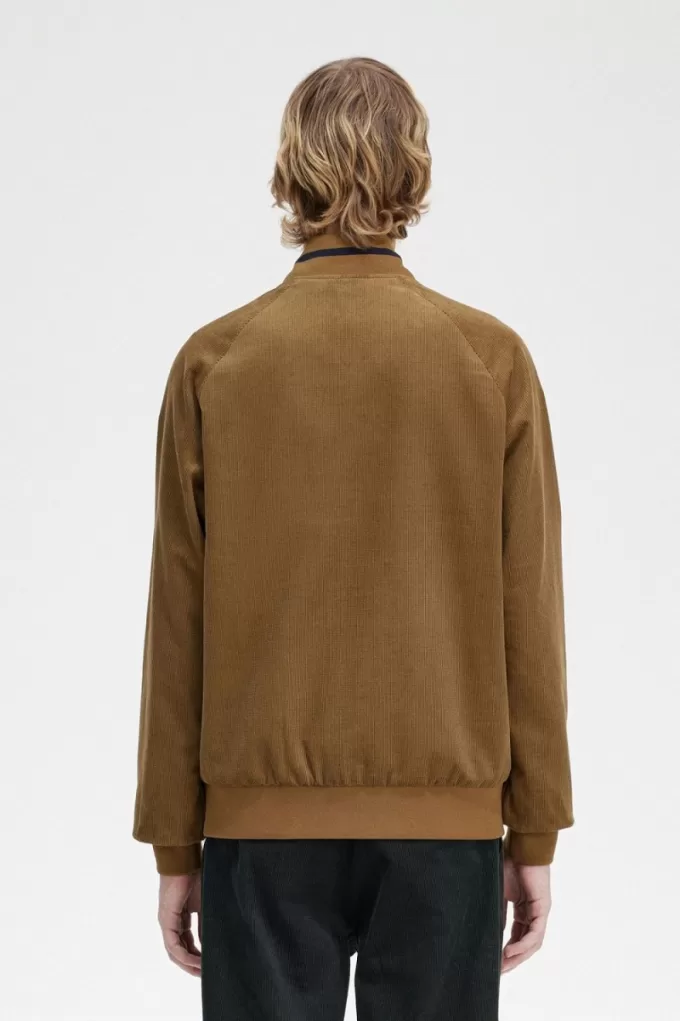 Waffle Cord Tennis Bomber Herrenjacken Braun