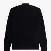 Waffle Stitch Half Zip Herrenpullover Navy