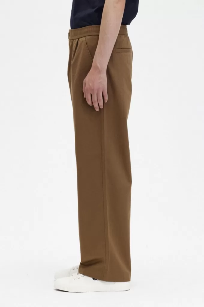 Wide Leg Kordelzug Herrenhose Braun