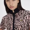 Zebra-Print Damen-Poloshirt Dusty Rose Pink