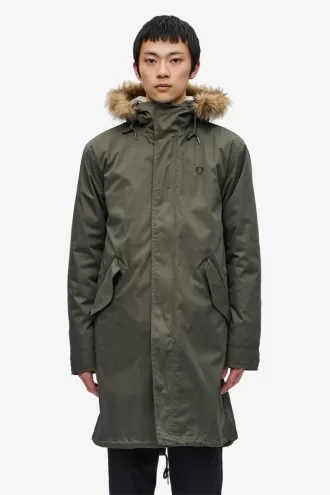 Fred Perry Zip-In Liner Herrenparka Field Green