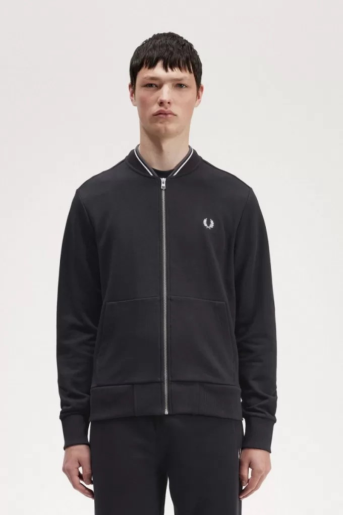 Zip Through Herren-Sweatshirts Schwarz