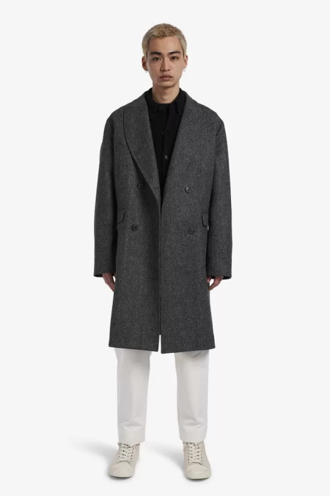 Zweireihiger Herrenparka Schwarz