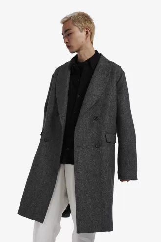 Zweireihiger Herrenparka Schwarz