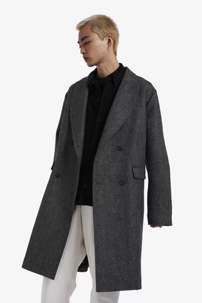 Zweireihiger Herrenparka Schwarz