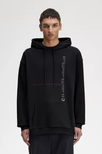 bedruckte Kapuzenpullover für Herren, Schwarz