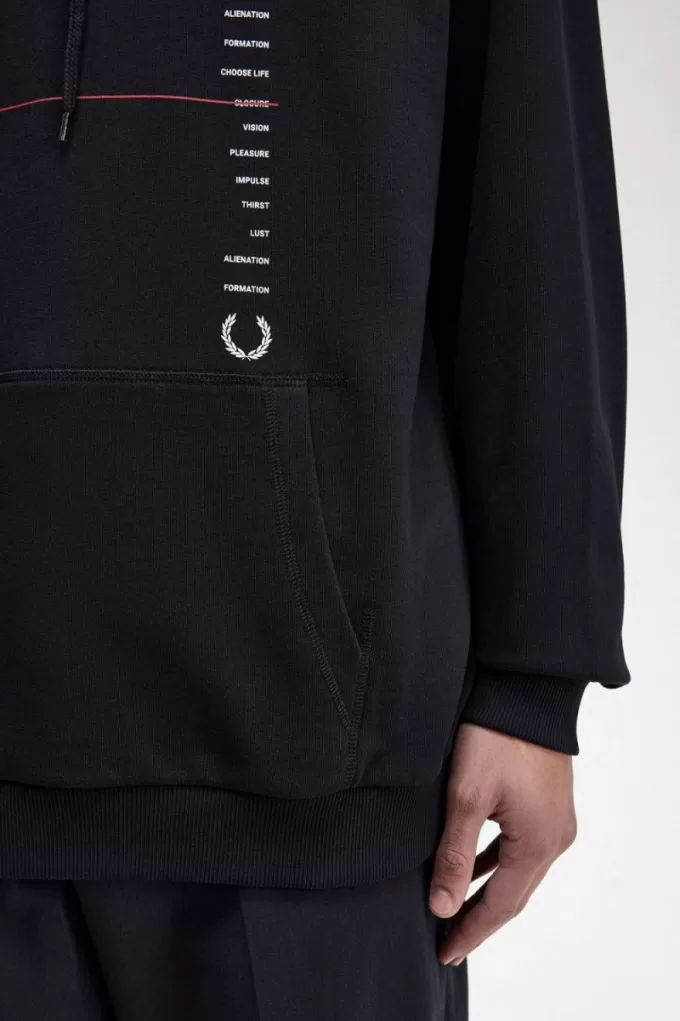 bedruckte Kapuzenpullover für Herren, Schwarz