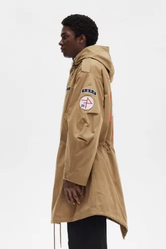 bedruckter Herrenparka Grün