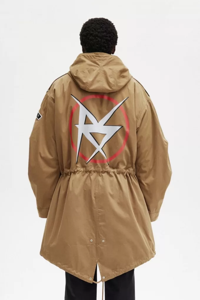 bedruckter Herrenparka Grün