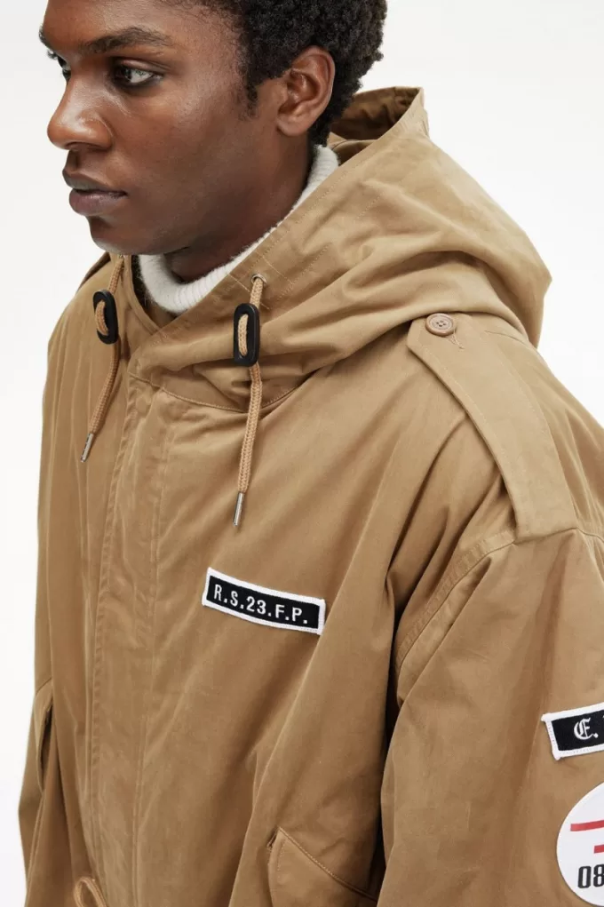 bedruckter Herrenparka Grün