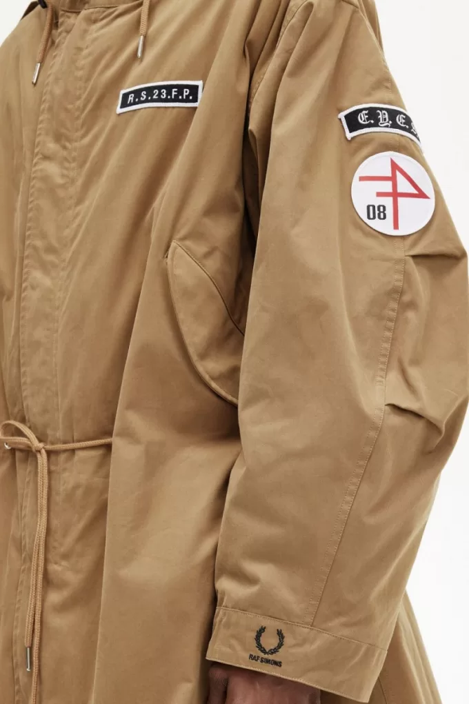 bedruckter Herrenparka Grün