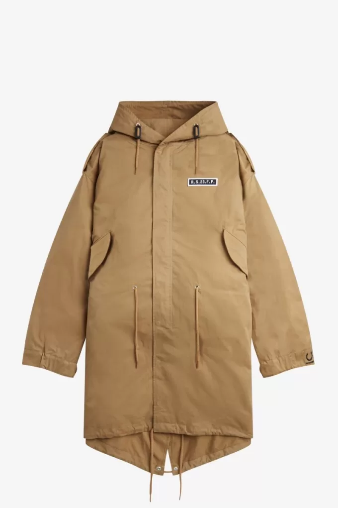 bedruckter Herrenparka Grün