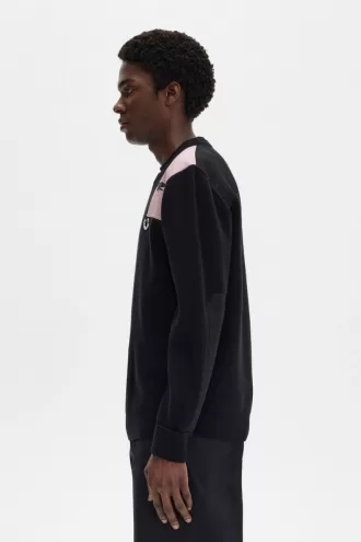 bedruckter Herrenpullover Schwarz