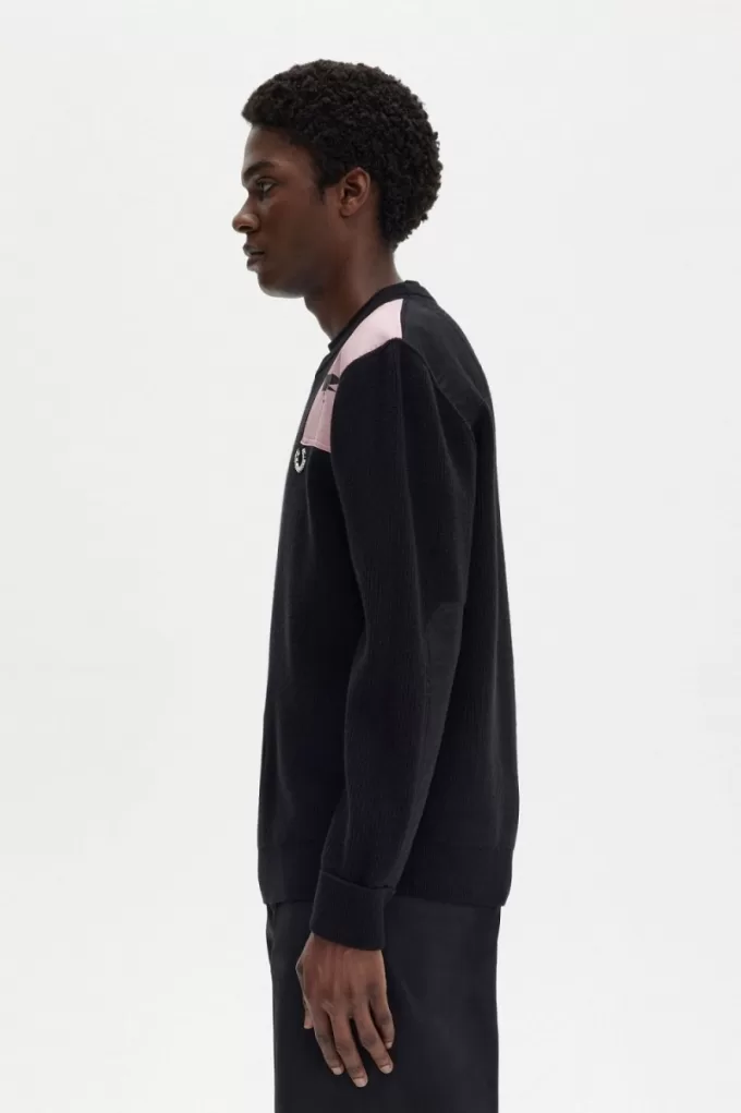 bedruckter Herrenpullover Schwarz