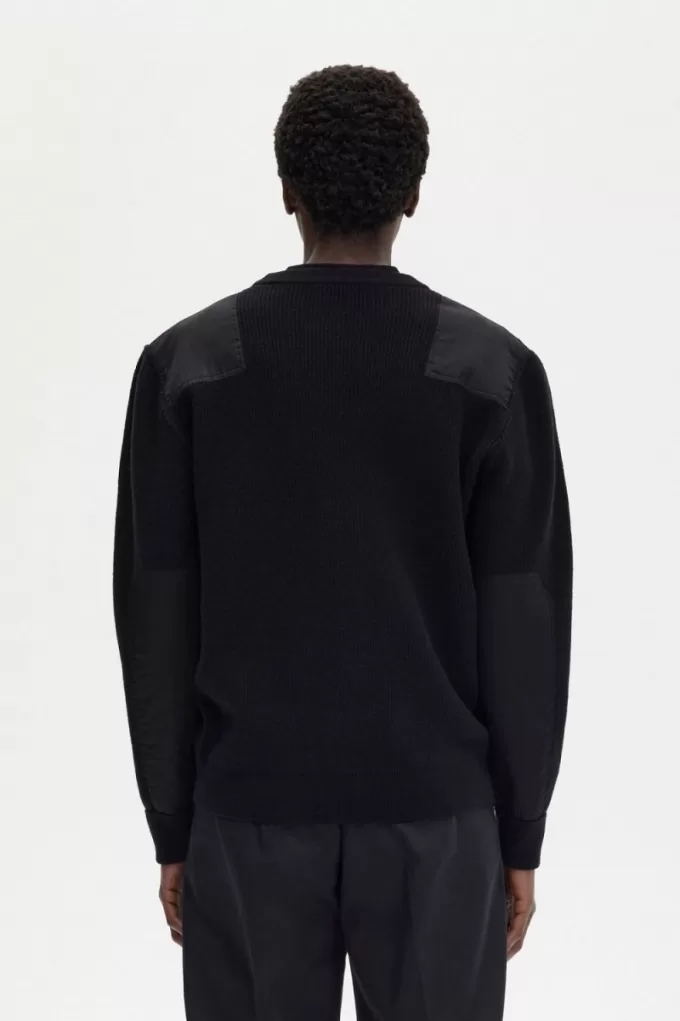 bedruckter Herrenpullover Schwarz