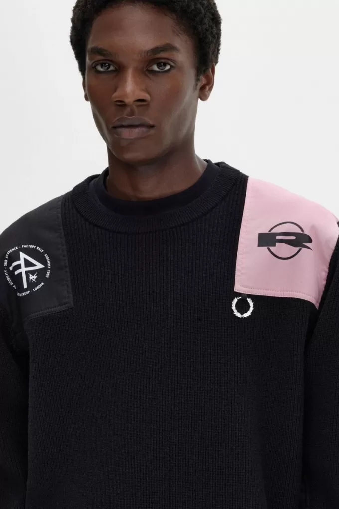 bedruckter Herrenpullover Schwarz