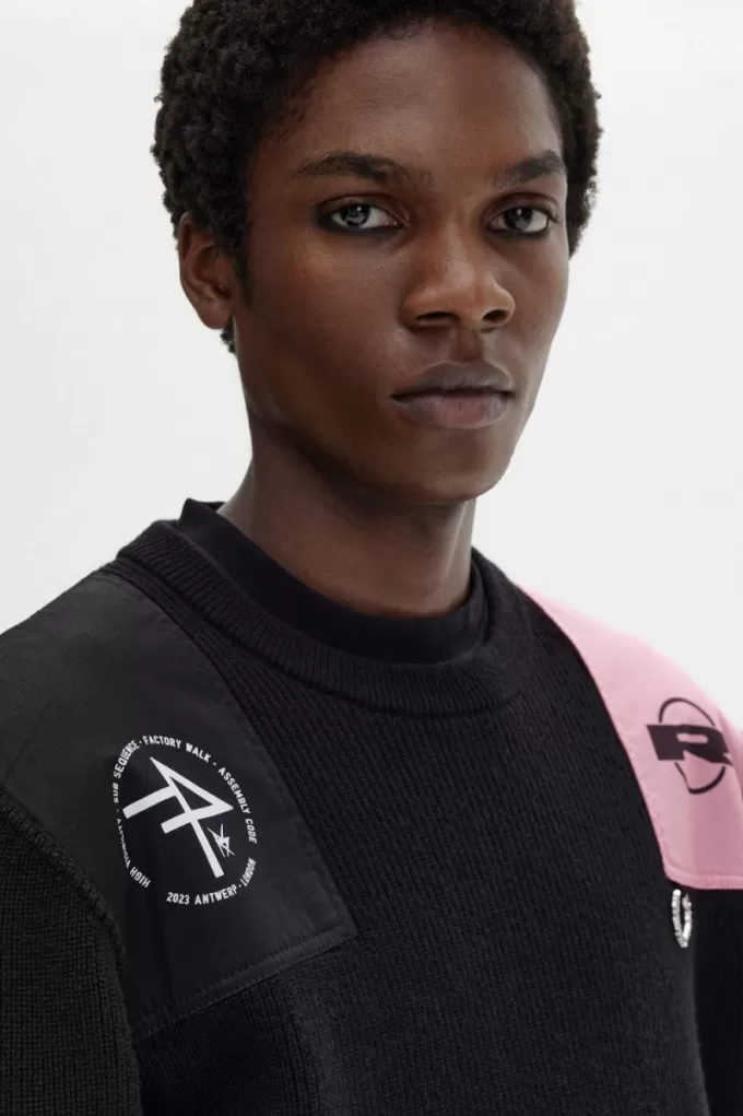 bedruckter Herrenpullover Schwarz