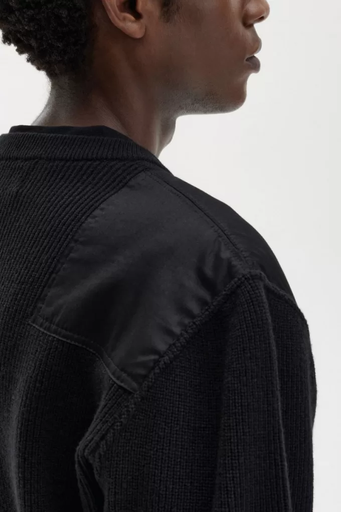 bedruckter Herrenpullover Schwarz