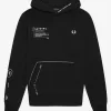 bedrucktes Kapuzen-Sweatshirt für Herren, Schwarz