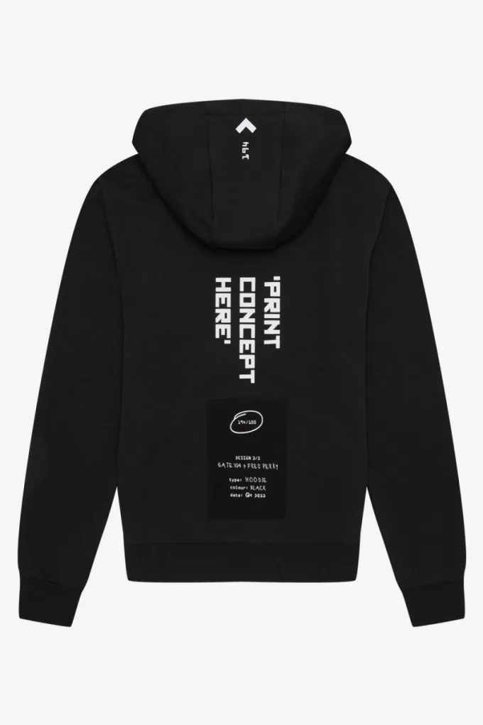 bedrucktes Kapuzen-Sweatshirt für Herren, Schwarz