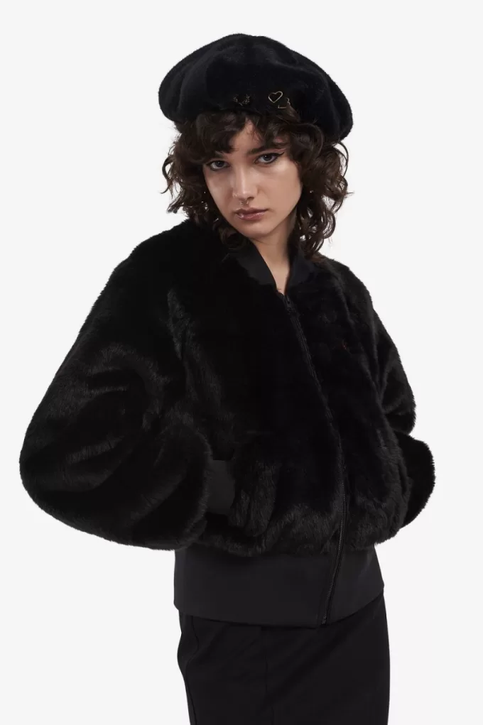 bestickte Baskenmütze für Damen, Schwarz